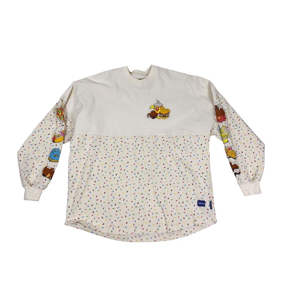 Disney Spirit Jersey Sweatshirt Beige Eats Food Snacks WDW Sweater - Picture 8 of 8